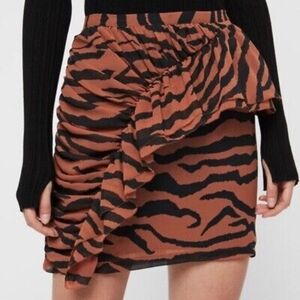 All Saints Nia Zephyr zebra mini skirt